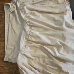 aerie Cream Pleated Mini Skirt